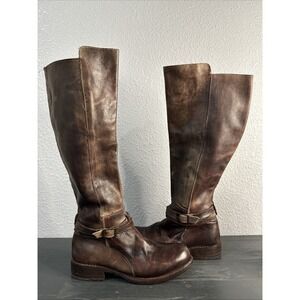 BED STU Womens‎ Cobbler Series Espresso Leather Knee High Boots Riding US 6.5